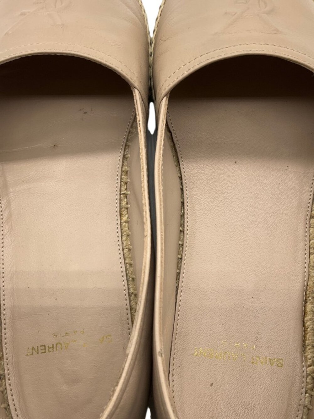 Yves Saint Laurent Rose Poudre Leather Flat Espadrilles - Picture 9 of 9